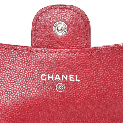 Chanel Caviar Quilted Flap Card Holder Dark Red 6 of 9
