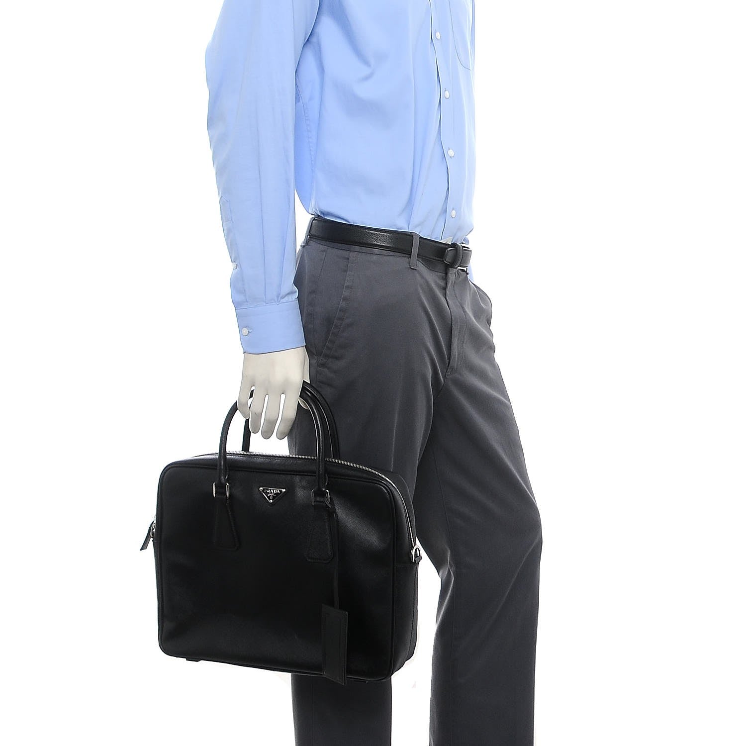Prada Saffiano Travel Briefcase Nero Black 2 of 9