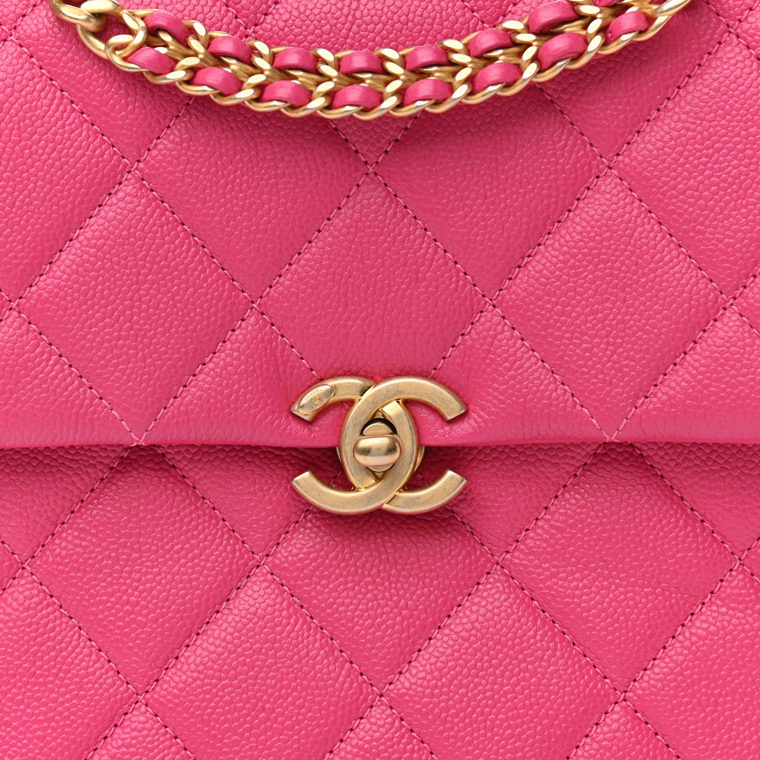 Chanel Shiny Caviar Quilted Chain Melody Backpack  Pink 7 of 10