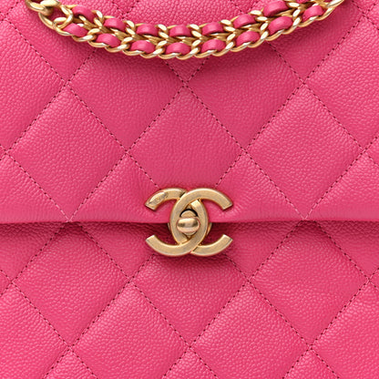 Chanel Shiny Caviar Quilted Chain Melody Backpack  Pink 7 of 10