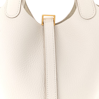 Hermes Taurillon Clemence Picotin Lock 18 PM Gris Pale 8 of 11