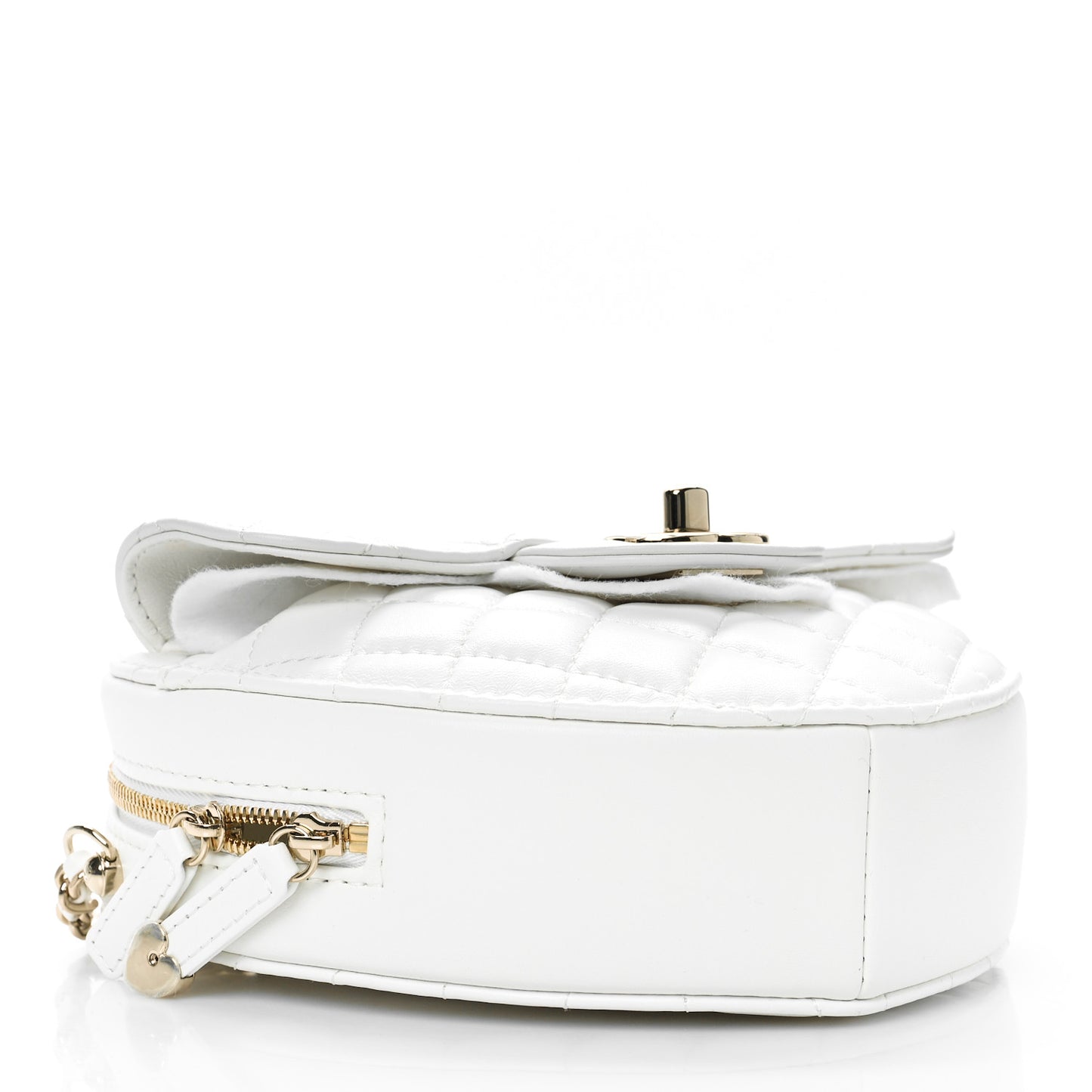 Lambskin Quilted CC In Love Heart Bag White