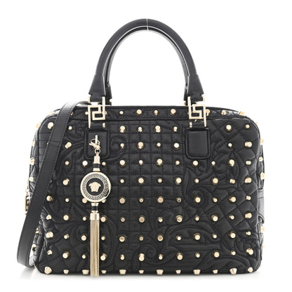 Versace Nappa Barocco Quilted Studded Vanitas Demetra Black 1 of 15
