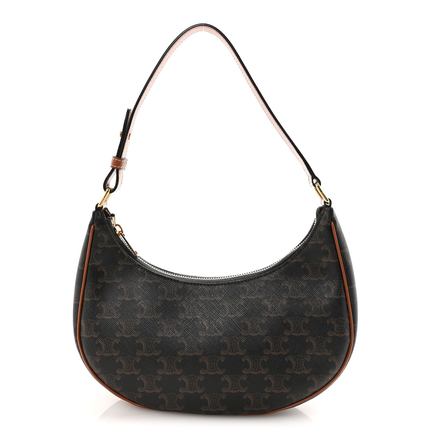 Triomphe Canvas Calfskin Ava Shoulder Bag Tan