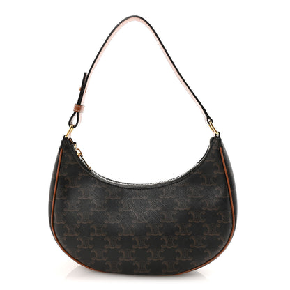 Celine Triomphe Canvas Calfskin Ava Shoulder Bag Tan 1 of 9