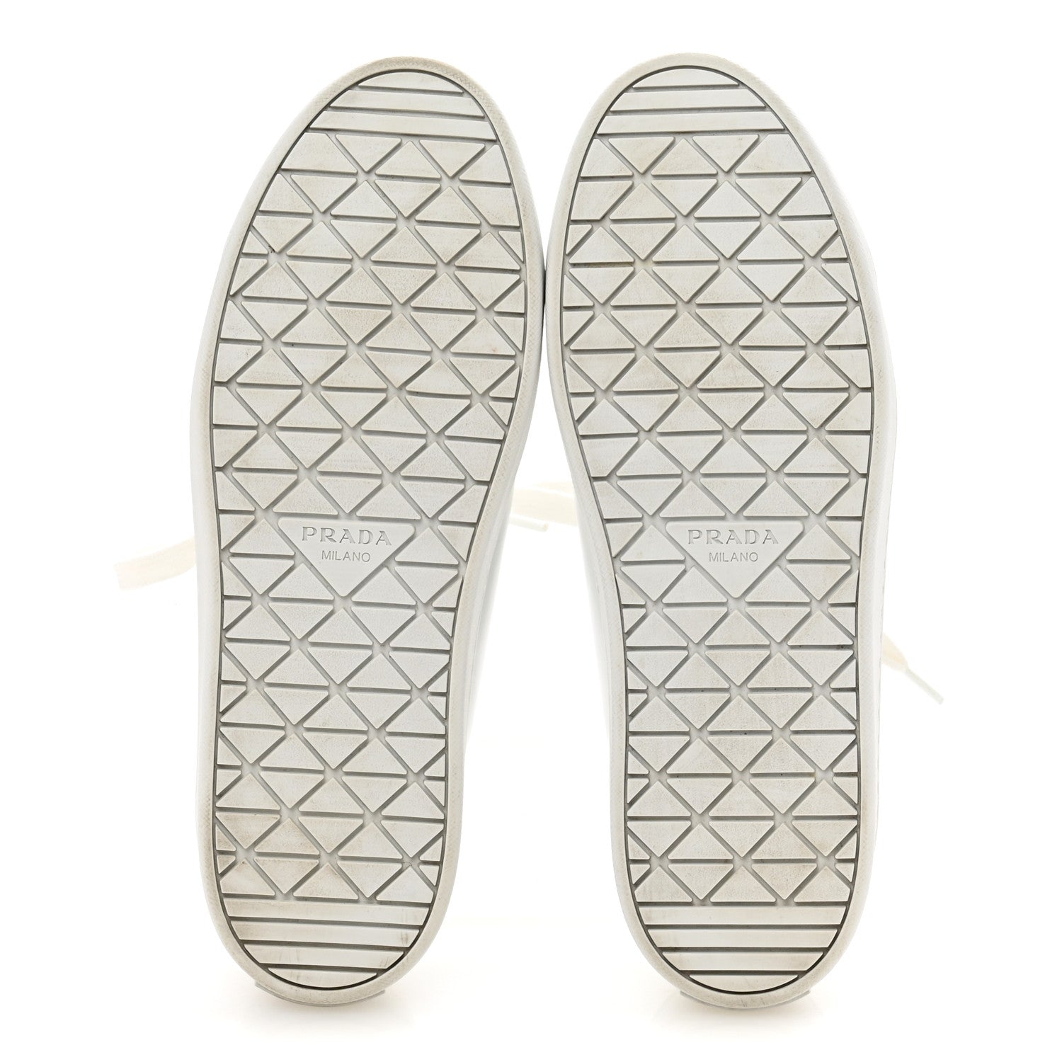 Prada Spazzolato Rois Metal Triangle Logo 25mm Sneakers 39.5 White Soleil 6 of 12
