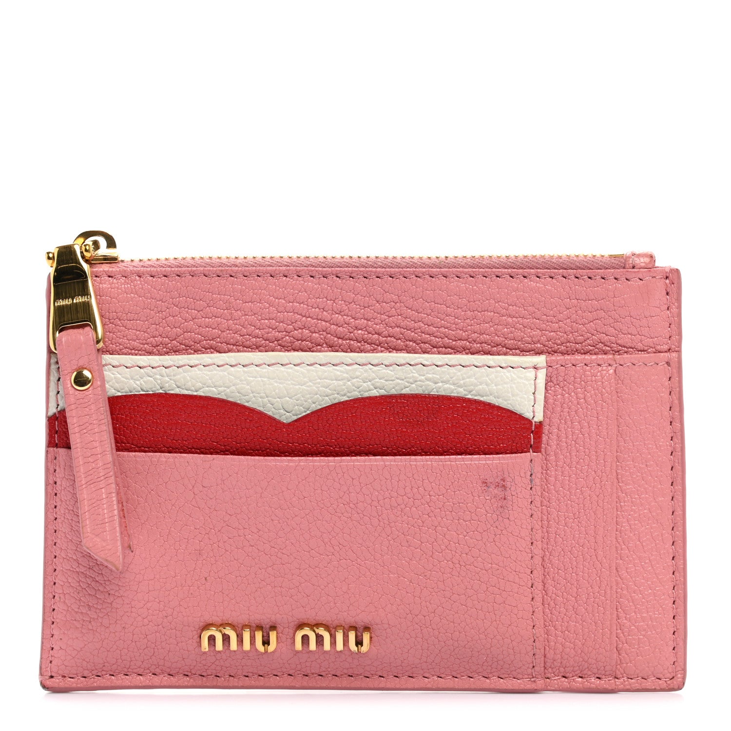 Miu Miu Madras Colour Zip Card Case Orchidea Rosa 1 of 10