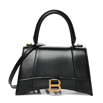 Balenciaga Shiny Box Calfskin Small Hourglass Top Handle Bag Black 1 of 6