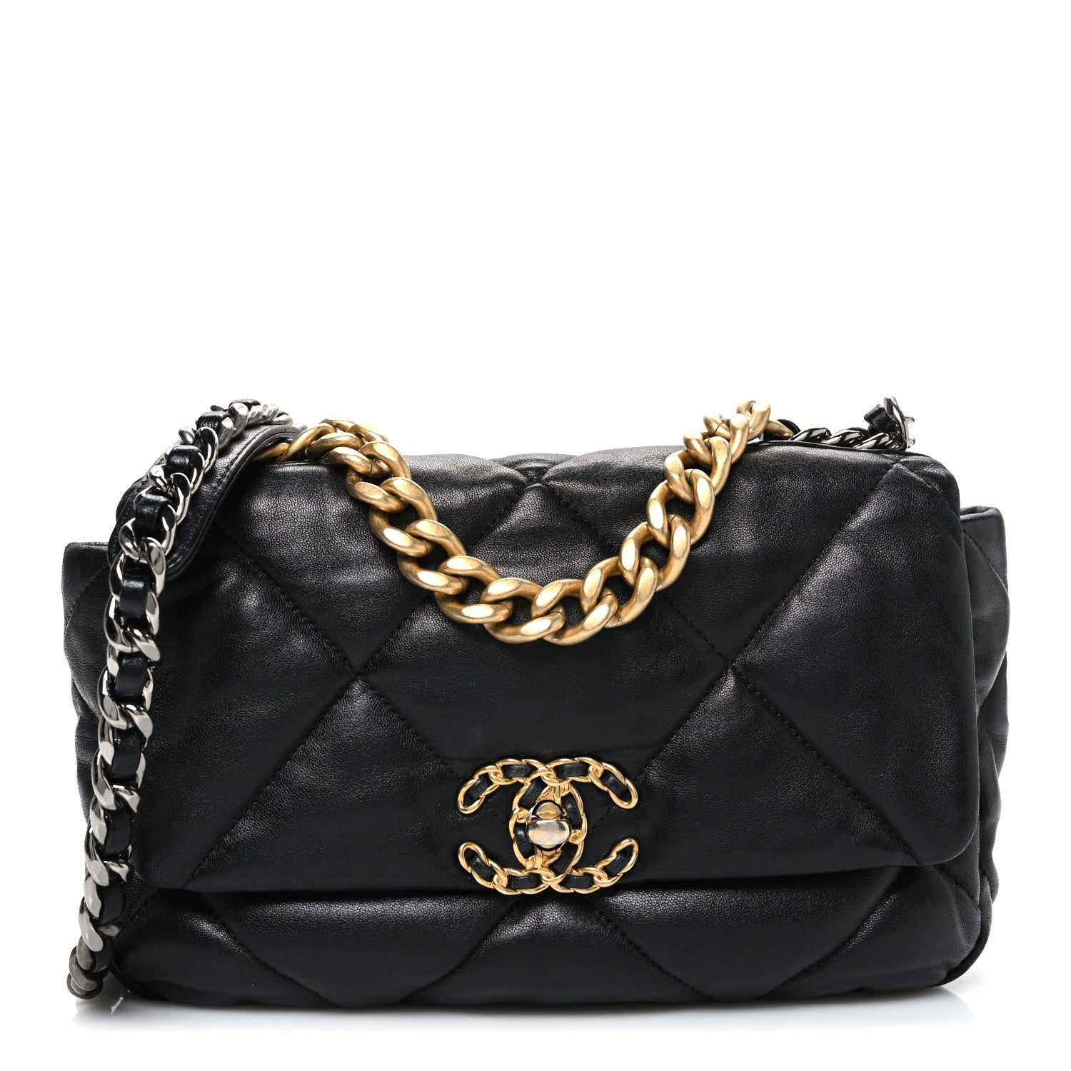 Chanel Lambskin Quilted Medium Chanel 19 Flap Black 1 of 10