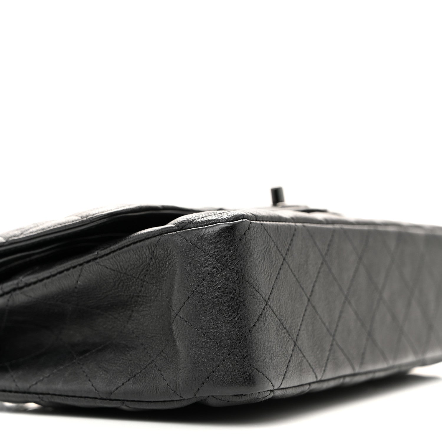 Chanel Crumpled Calfskin Quilted Medium Double Flap So Black 9 of 11