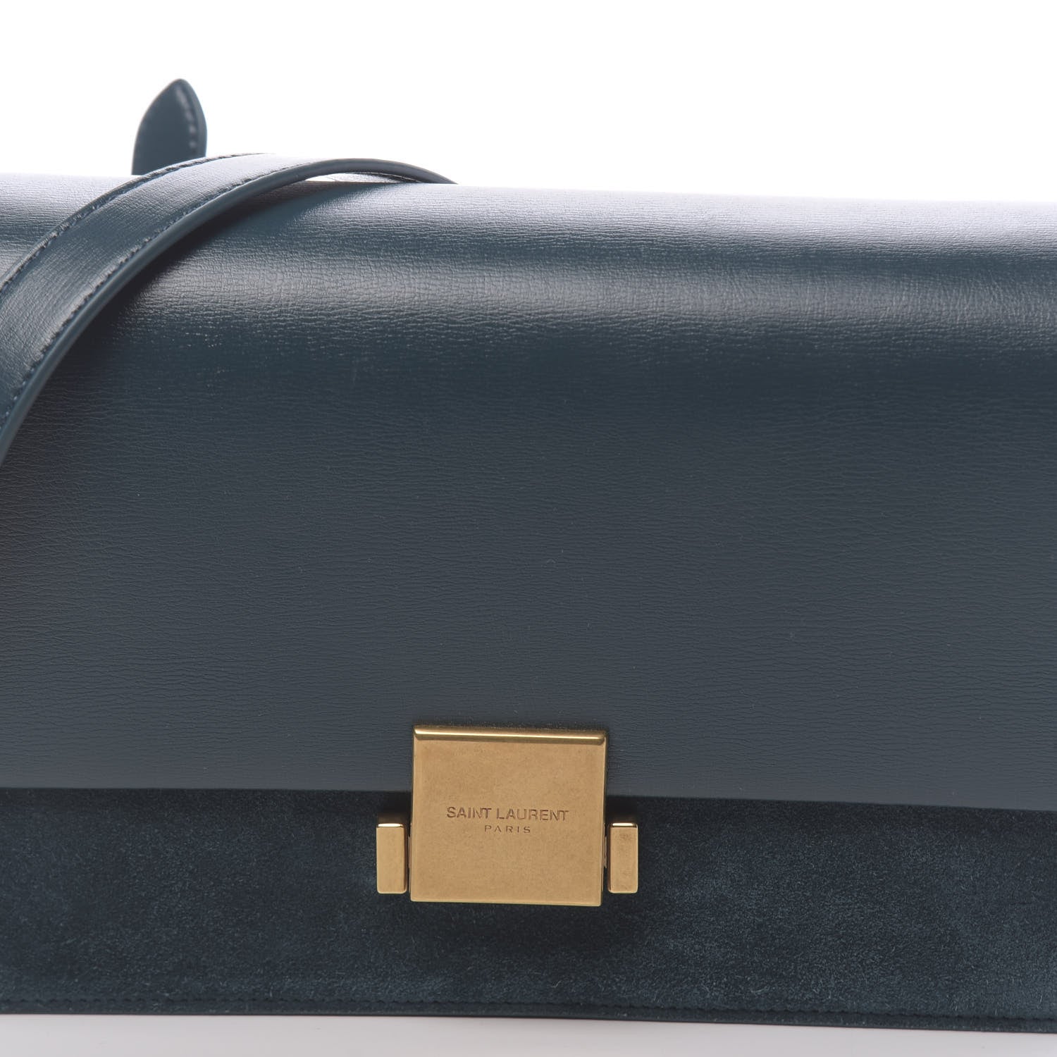 Saint Laurent Smooth Calfskin Suede Medium Bellechasse Dark Turquoise 7 of 9