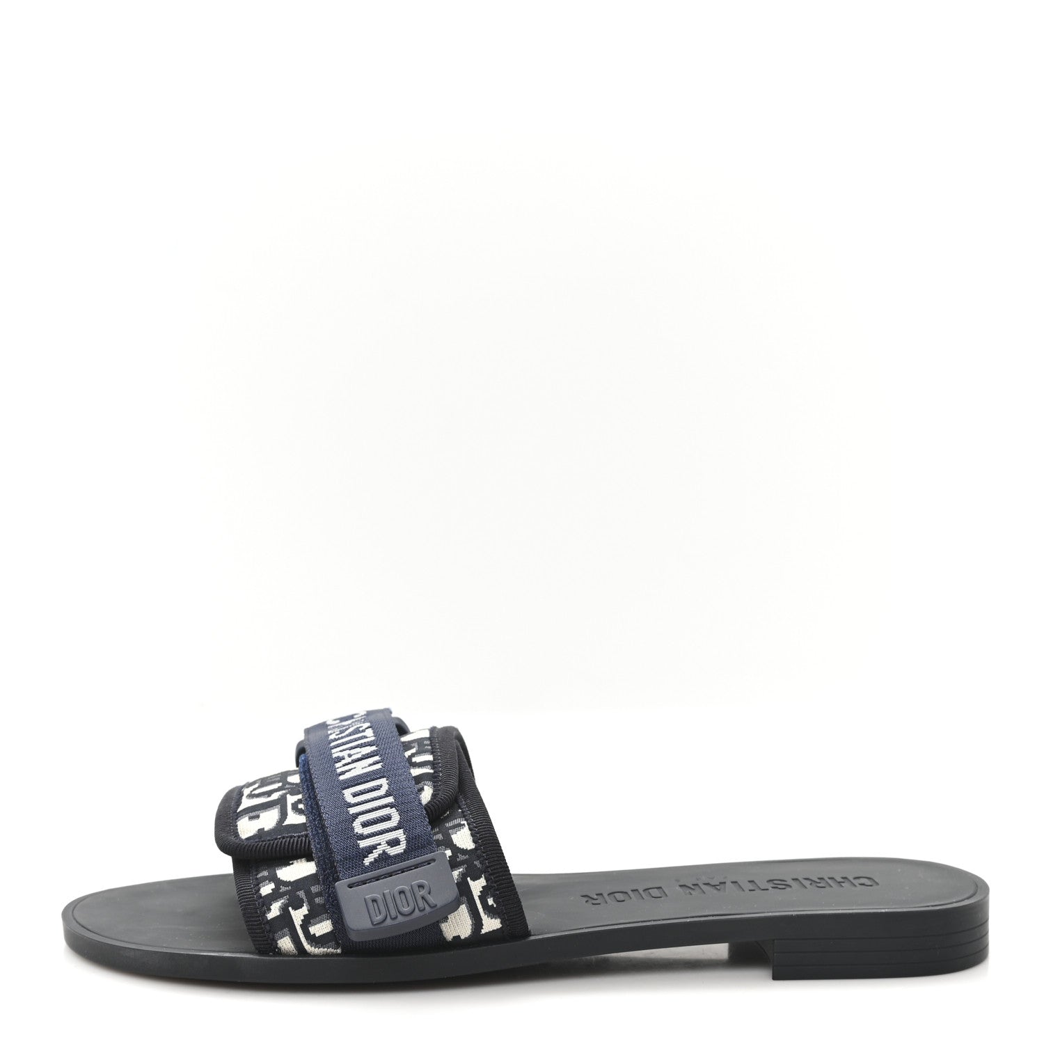 Christian Dior ロゴ入り サンダル ネイビー Christian Dior Nylon Oblique Dio(r)evolution Slide Sandals 39 Deep