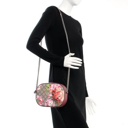 Gucci GG Supreme Monogram Blooms Mini Chain Shoulder Bag Beige Multicolor Dry Rose 2 of 9
