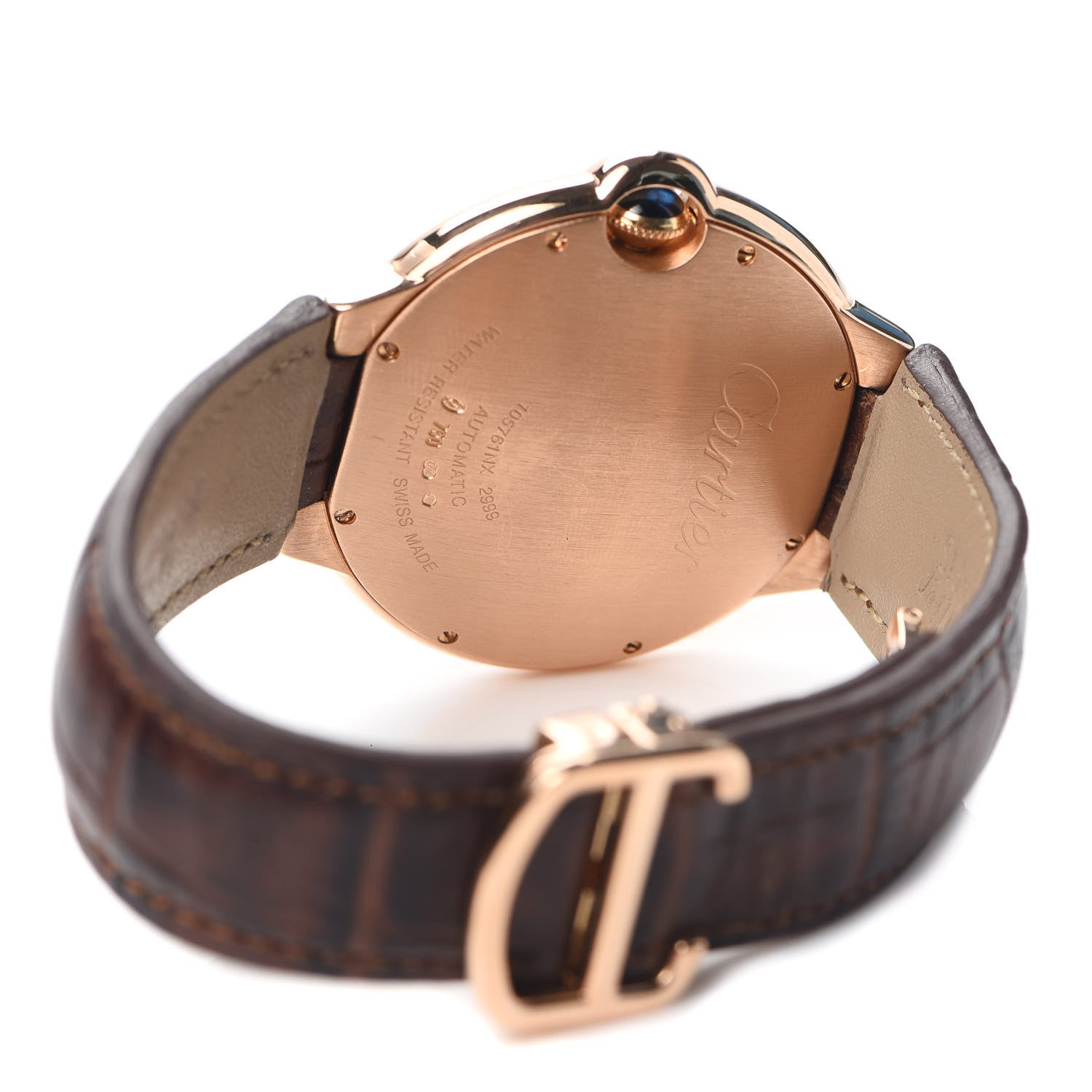 Cartier 18K Pink Gold Alligator 40mm Ballon Bleu De Cartier Automatic Watch 4 of 5