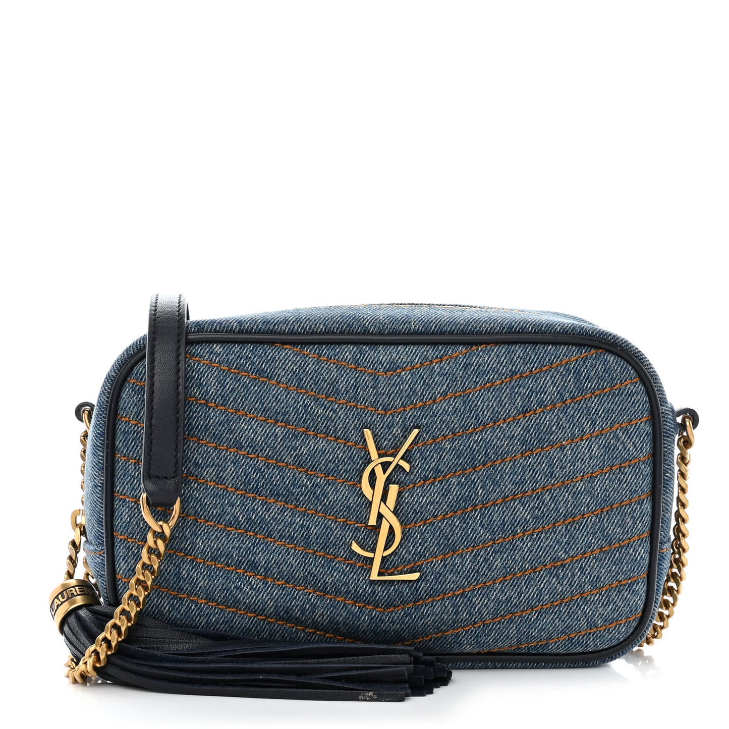 Denim Matelasse Monogram Mini Lou Camera Bag California Blue