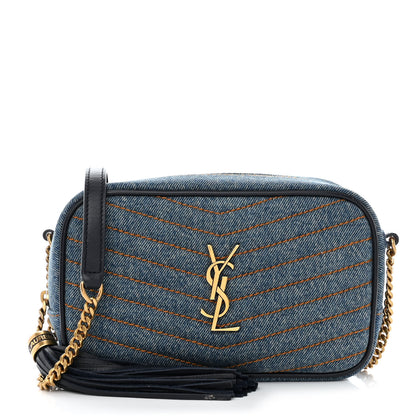 Saint Laurent Denim Matelasse Monogram Mini Lou Camera Bag California Blue 1 of 15