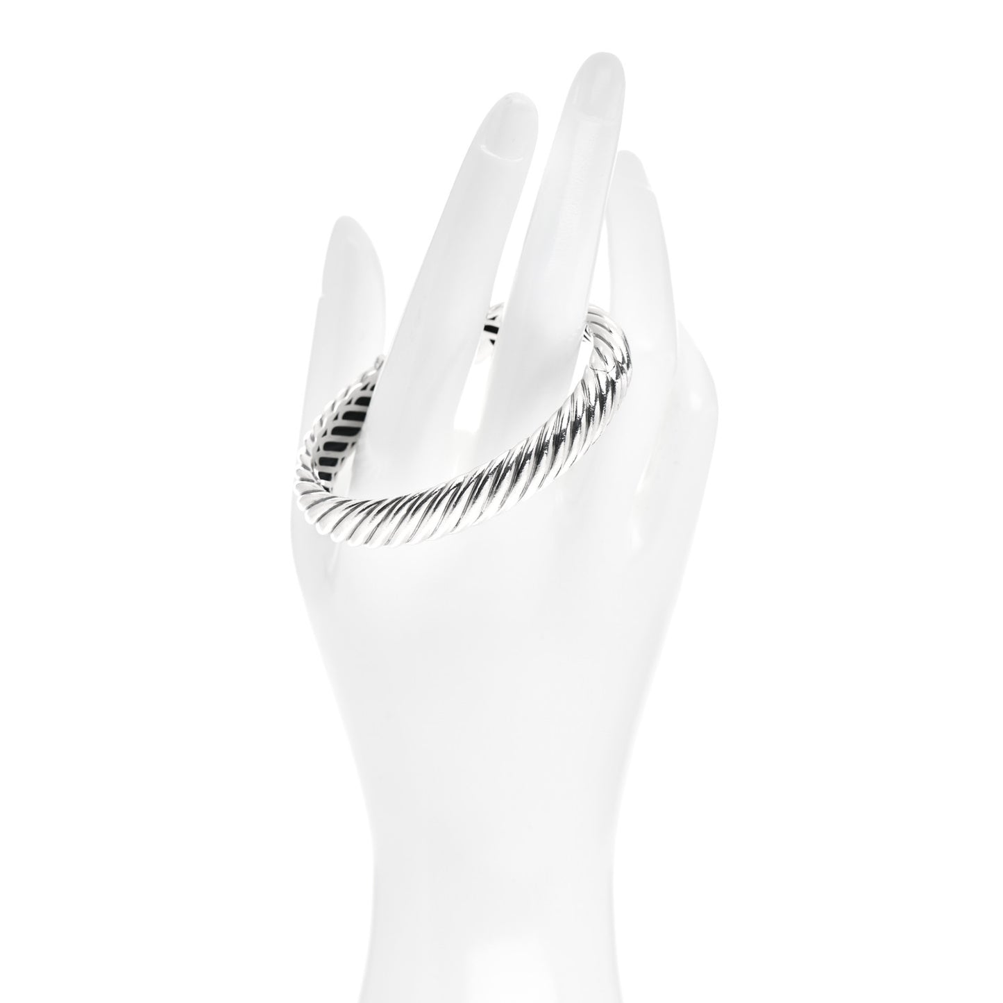 Sterling Silver 10mm Sculpted Cable Cuff Bracelet