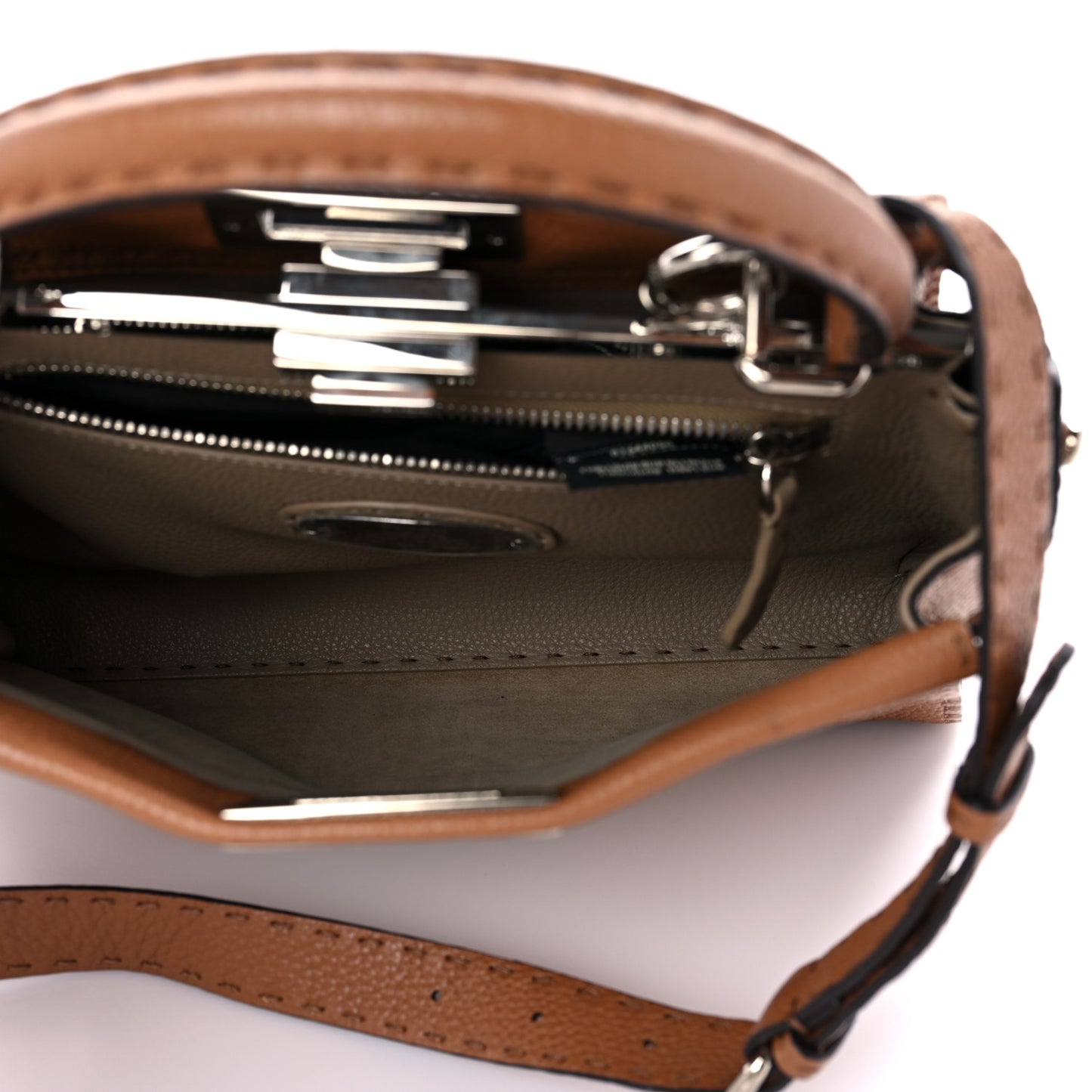 Cuoio Romano Selleria Bi-Color Medium Peekaboo Iconic Satchel Mou Deserto
