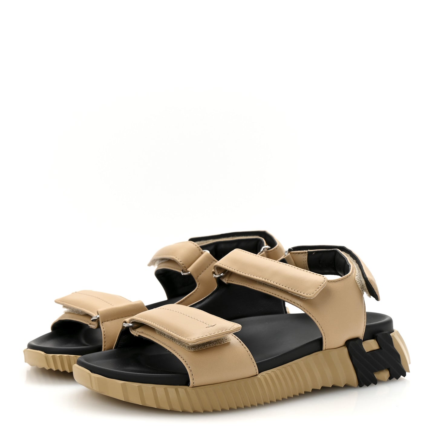 Lambskin Junior Womens Sandals 39 Beige Black