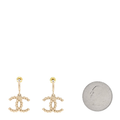 Chanel Metal Bead CC Drop Earrings Gold 2 of 5
