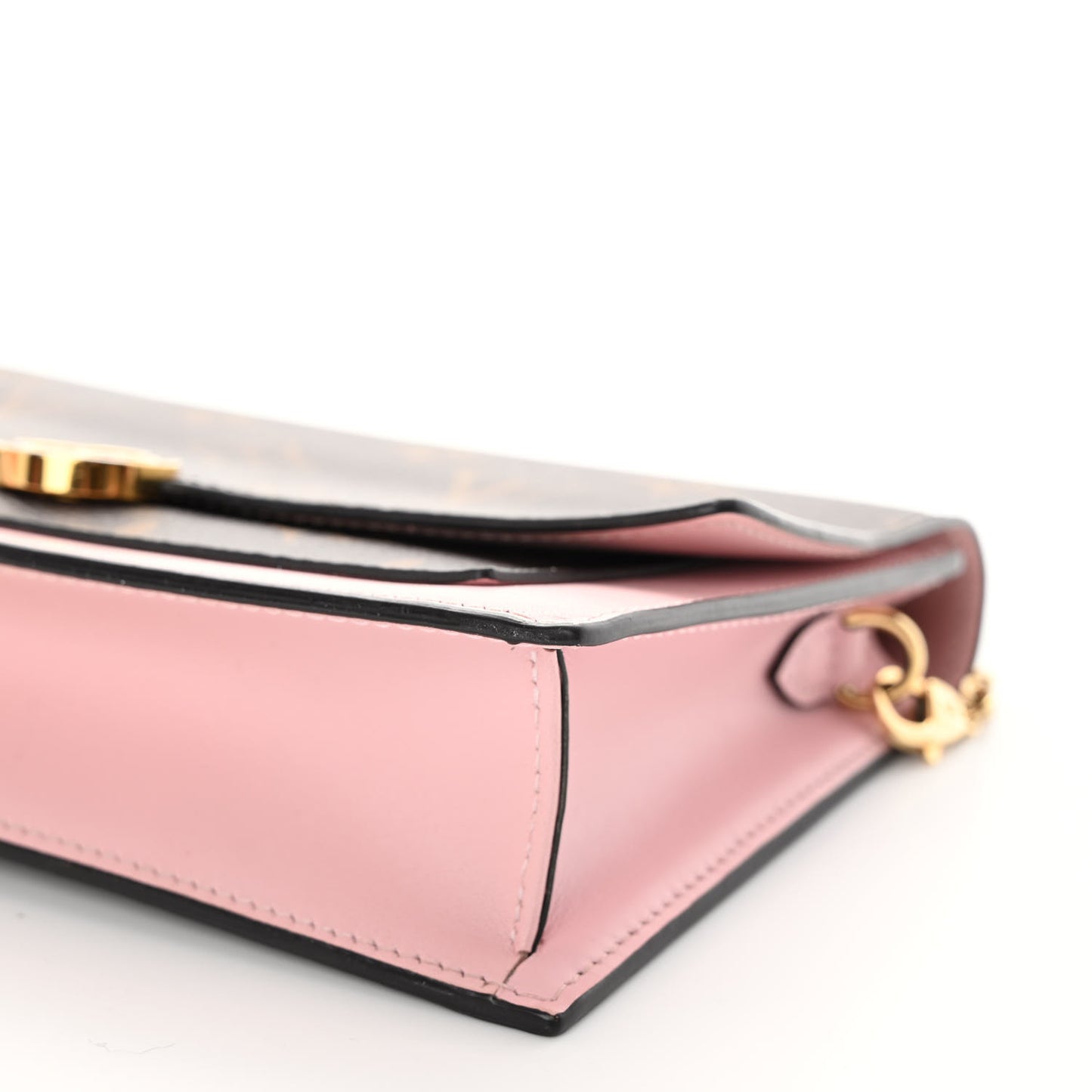 Monogram Flore Chain Wallet Rose Ballerine