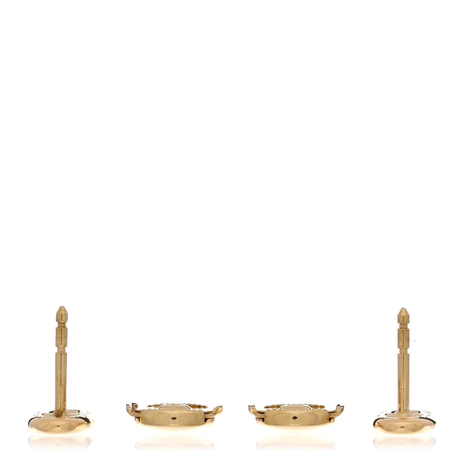 Hermes 18K Yellow Gold TPM Farandole Stud Earrings 3 of 5