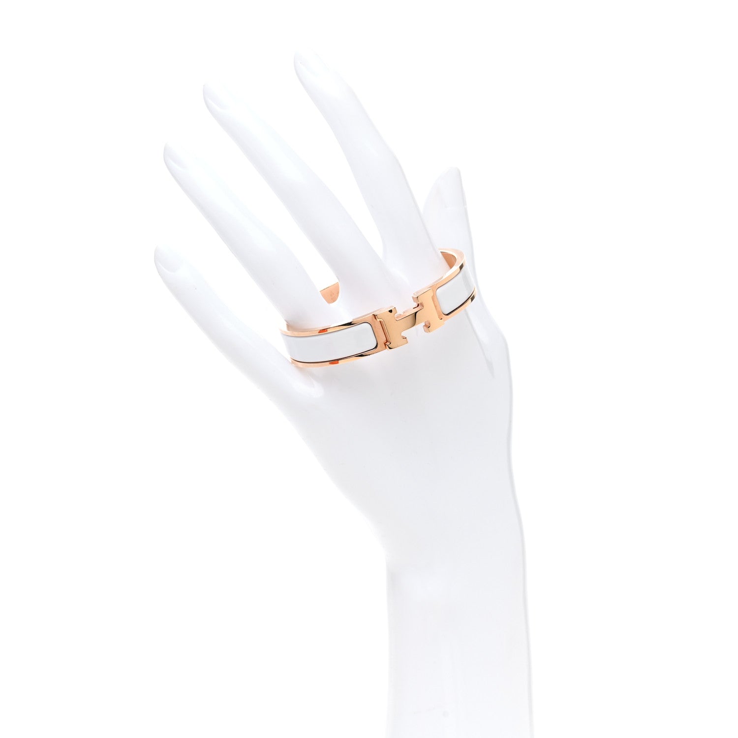 Hermes Enamel Narrow Clic Clac H Bracelet PM White 2 of 5