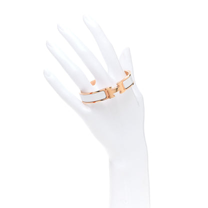 Hermes Enamel Narrow Clic Clac H Bracelet PM White 2 of 5