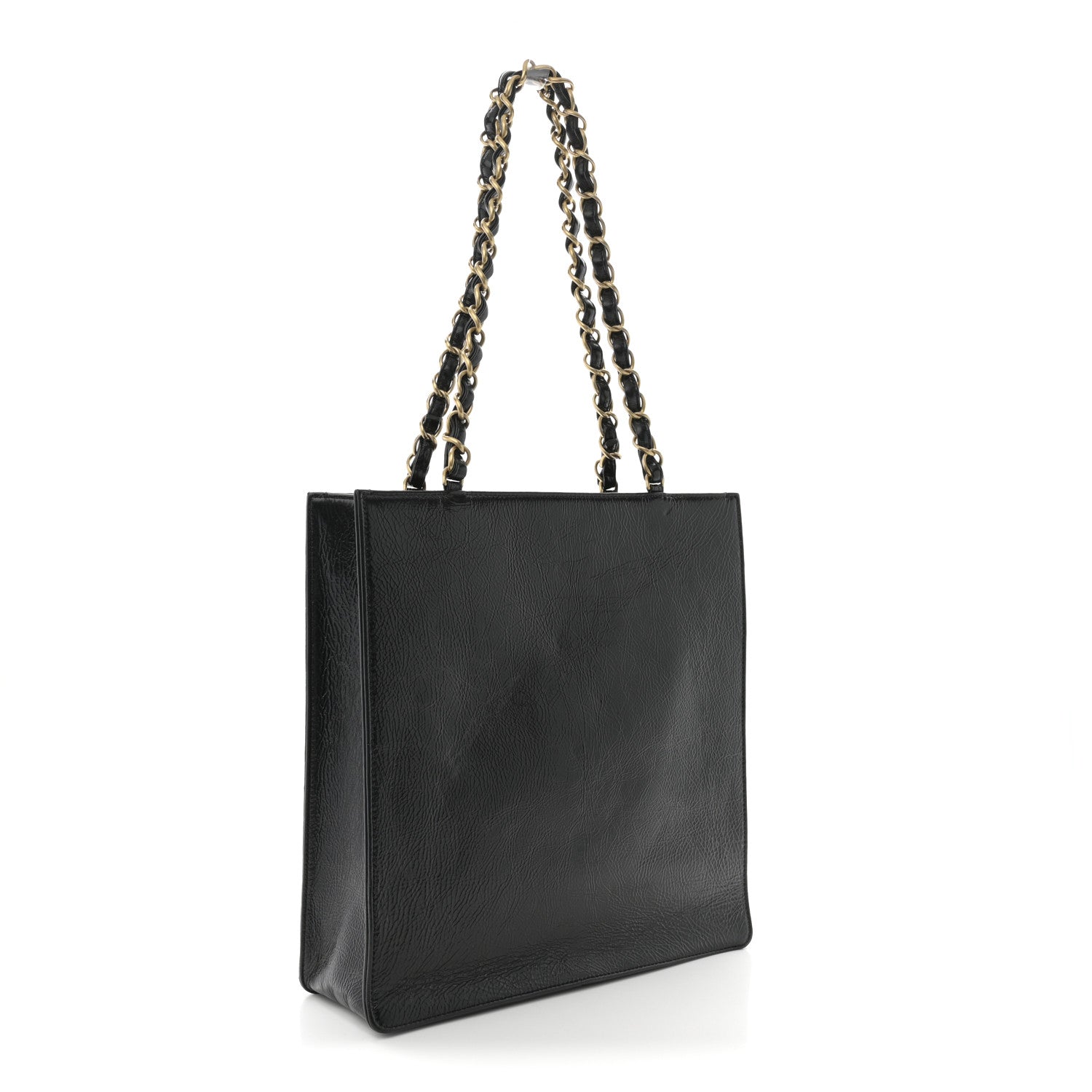 Chanel Shiny Aged Calfskin North South Shopping Bag Black 3 of 10