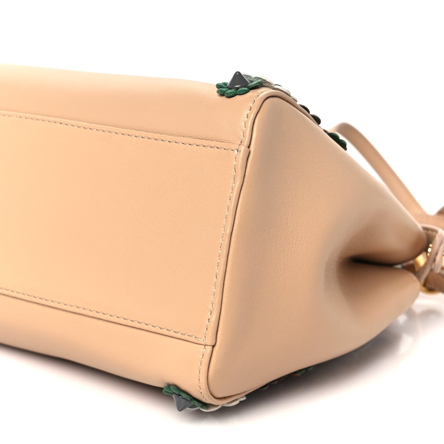 Fendi Nappa Flowerland Mini Peekaboo Iconic Satchel Pale Pink Fendi Nappa Flowerland Mini Peekaboo Iconic Satchel Pale Pink
