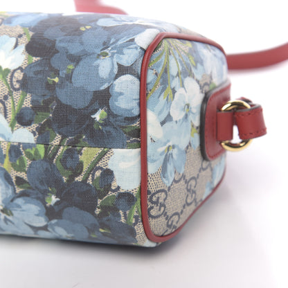 Gucci GG Supreme Monogram Blooms Mini Boston Navy Blue Hibiscus 10 of 12