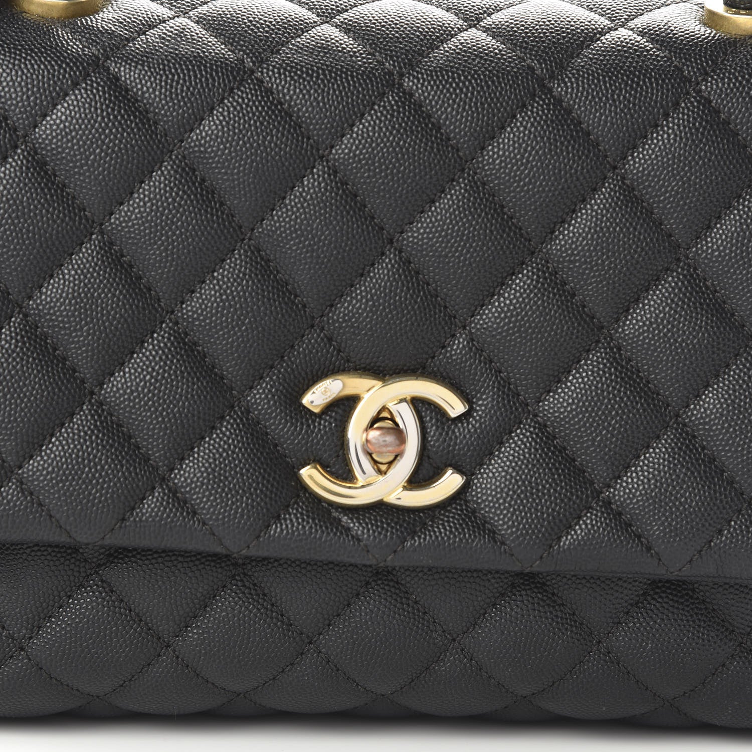 Chanel Caviar Quilted Small Coco Handle Flap Black 9 of 10