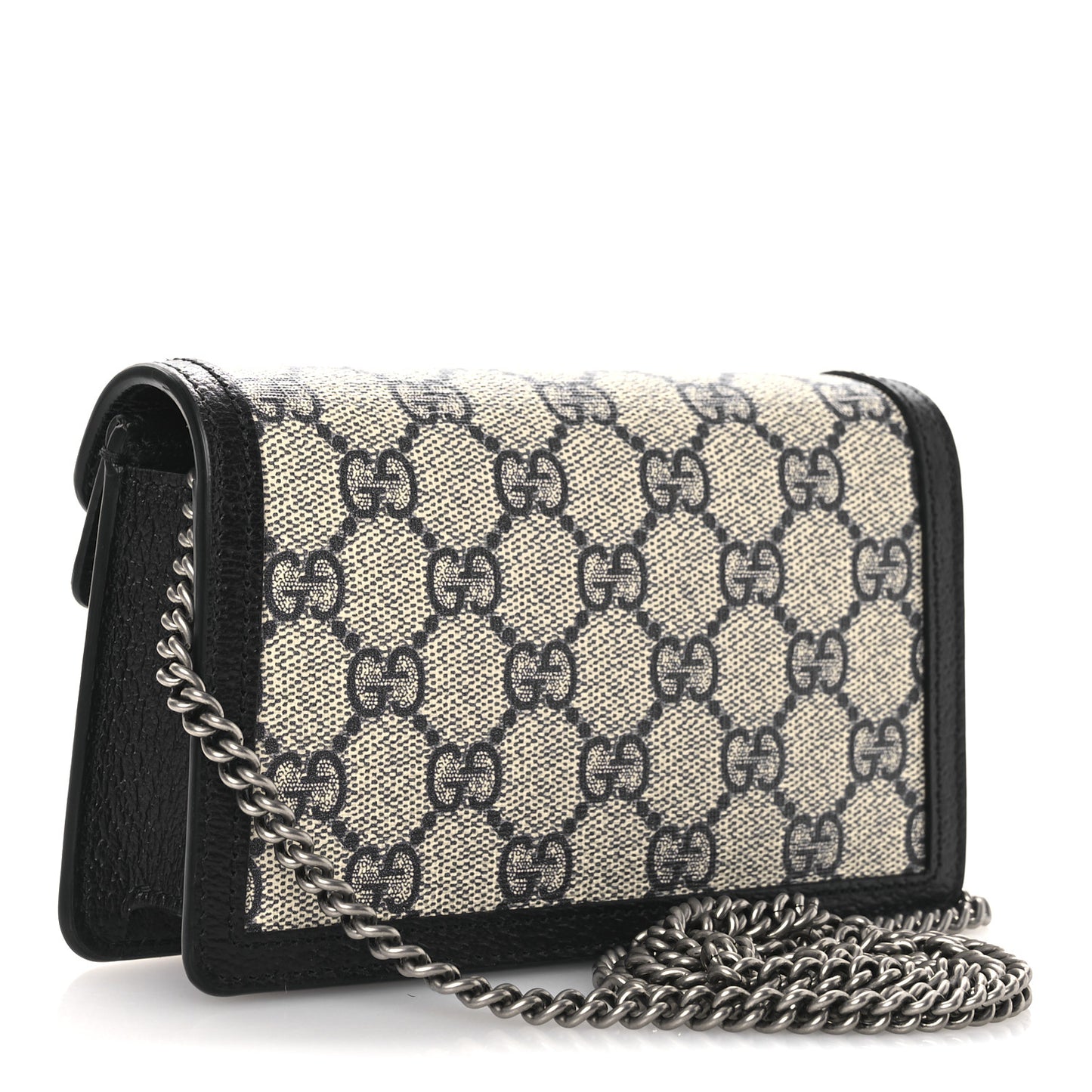 GG Supreme Monogram Textured Dollar Calfskin Super Mini Dionysus Shoulder Bag Beige Blue
