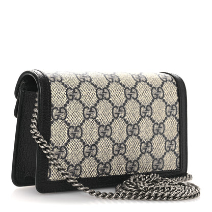 Gucci GG Supreme Monogram Textured Dollar Calfskin Super Mini Dionysus Shoulder Bag Beige Blue 3 of 10