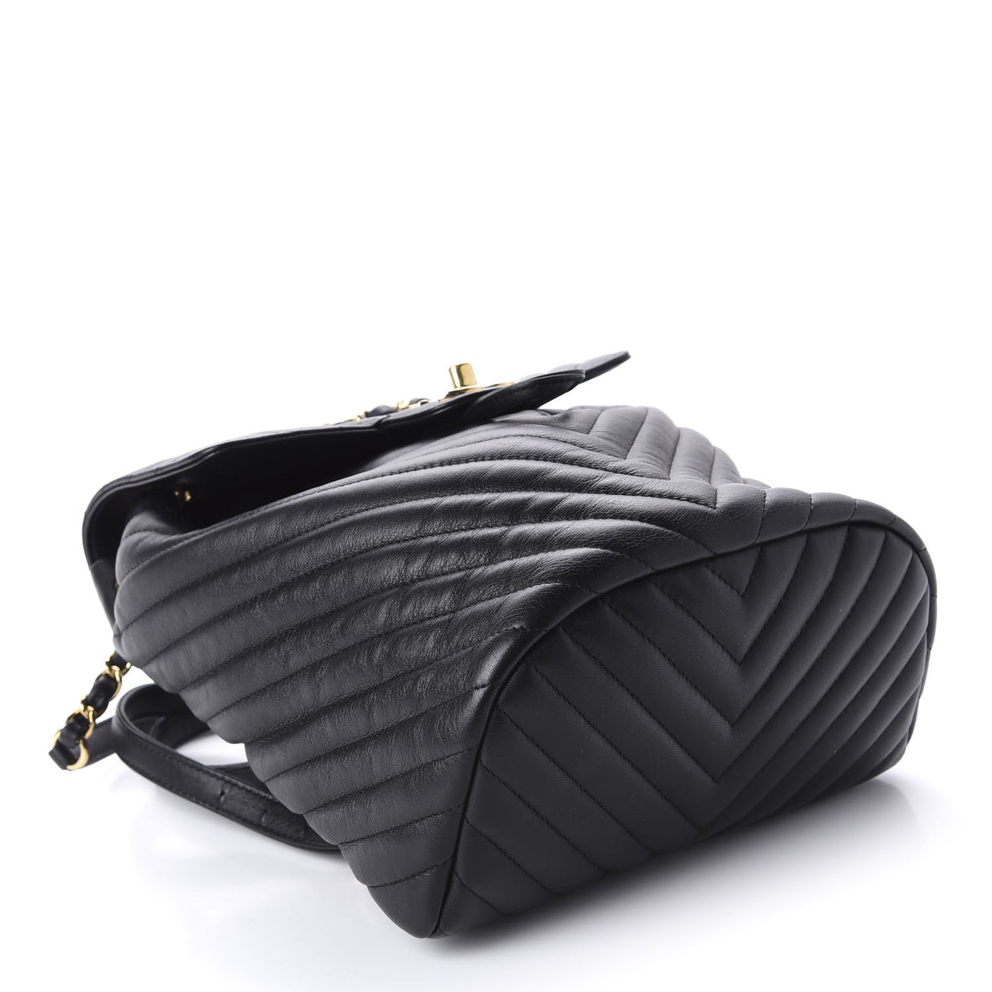 Calfskin Chevron Quilted Small Urban Spirit Backpack Black