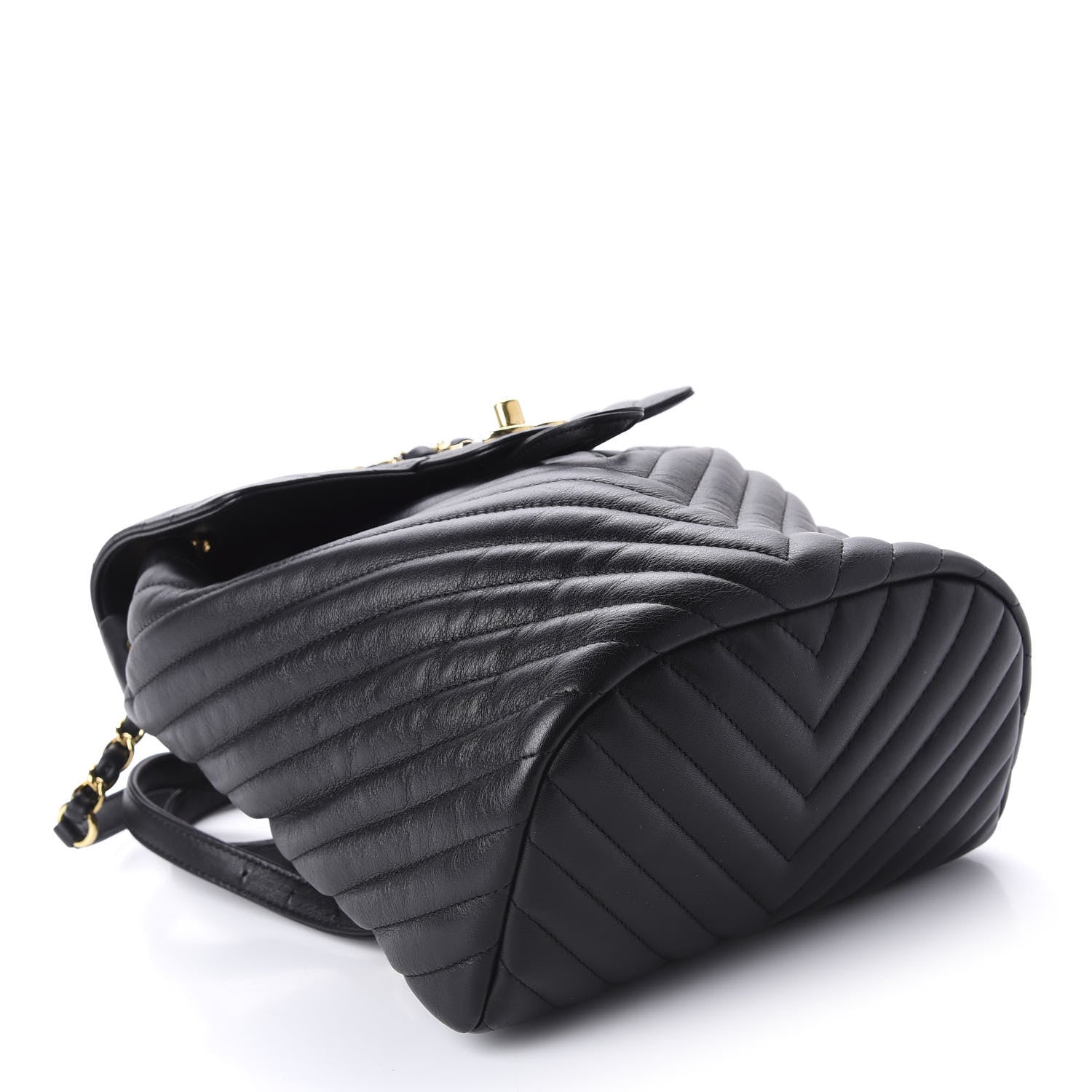 Chanel Calfskin Chevron Quilted Small Urban Spirit Backpack Black 3 of 11