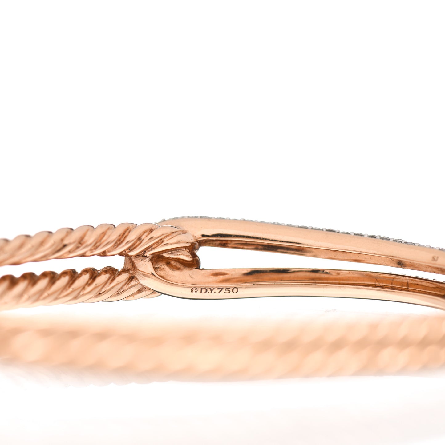 18K Rose Gold Diamond Single Loop Labyrinth Bracelet