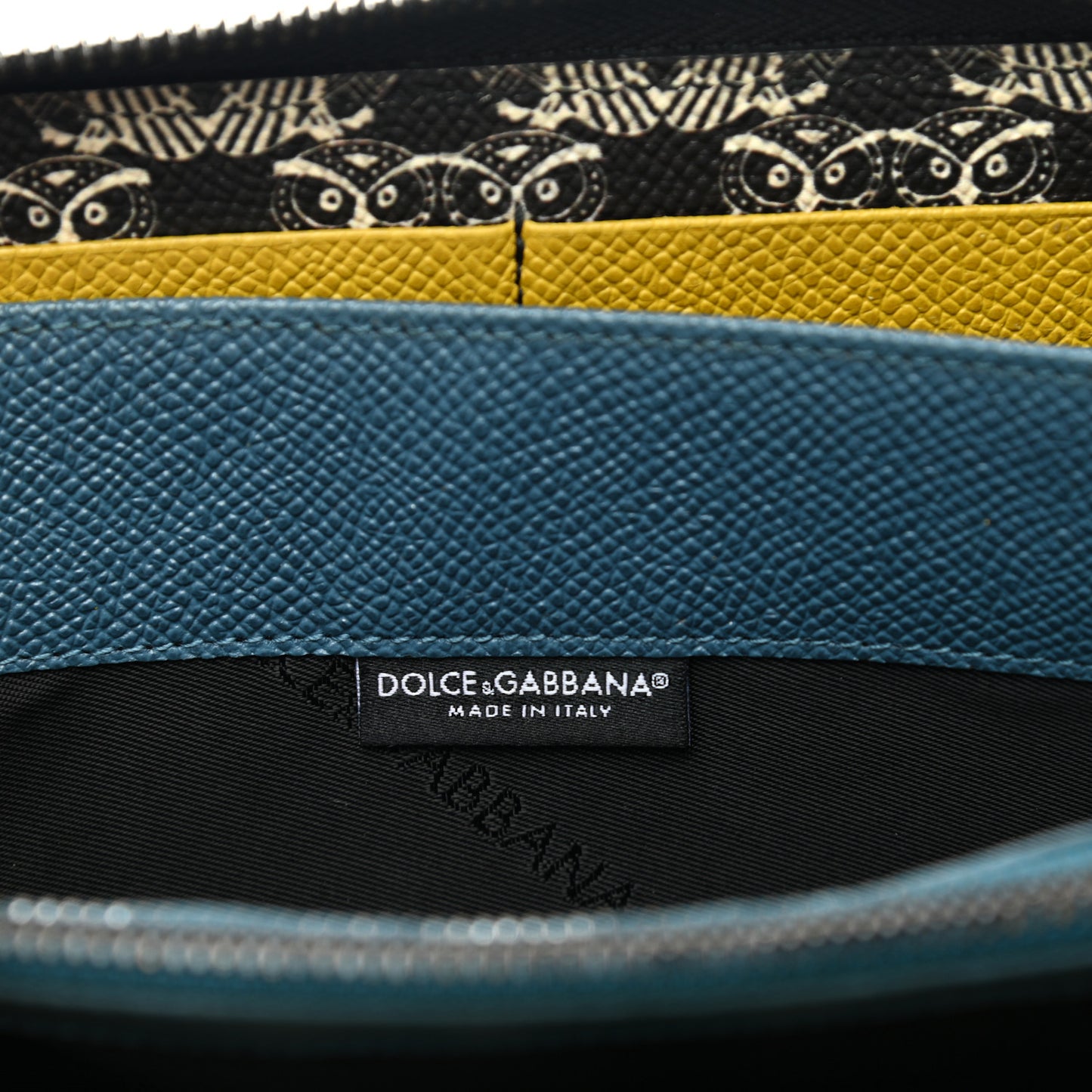 Dauphine Owl Print Zip Around Wallet Black