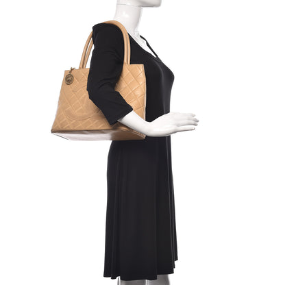 Chanel Lambskin Quilted Medallion Tote Beige 2 of 27