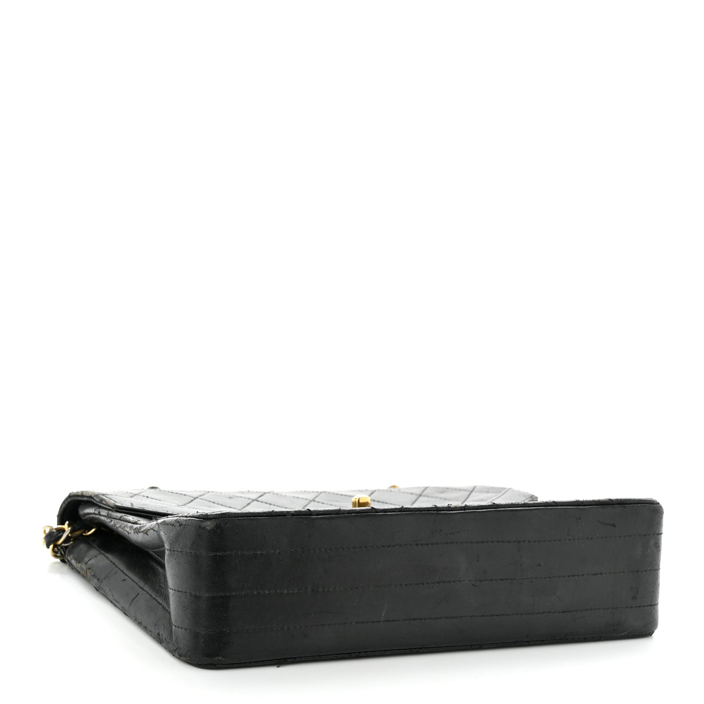 Lambskin Quilted Medium Single Flap Black