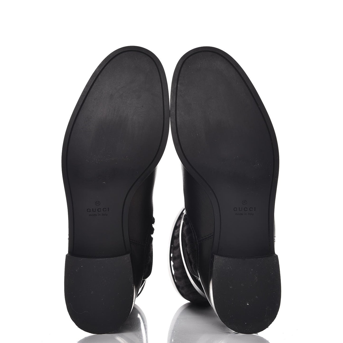 Calfskin Wool Knit Lockhart Boots 38.5 Black