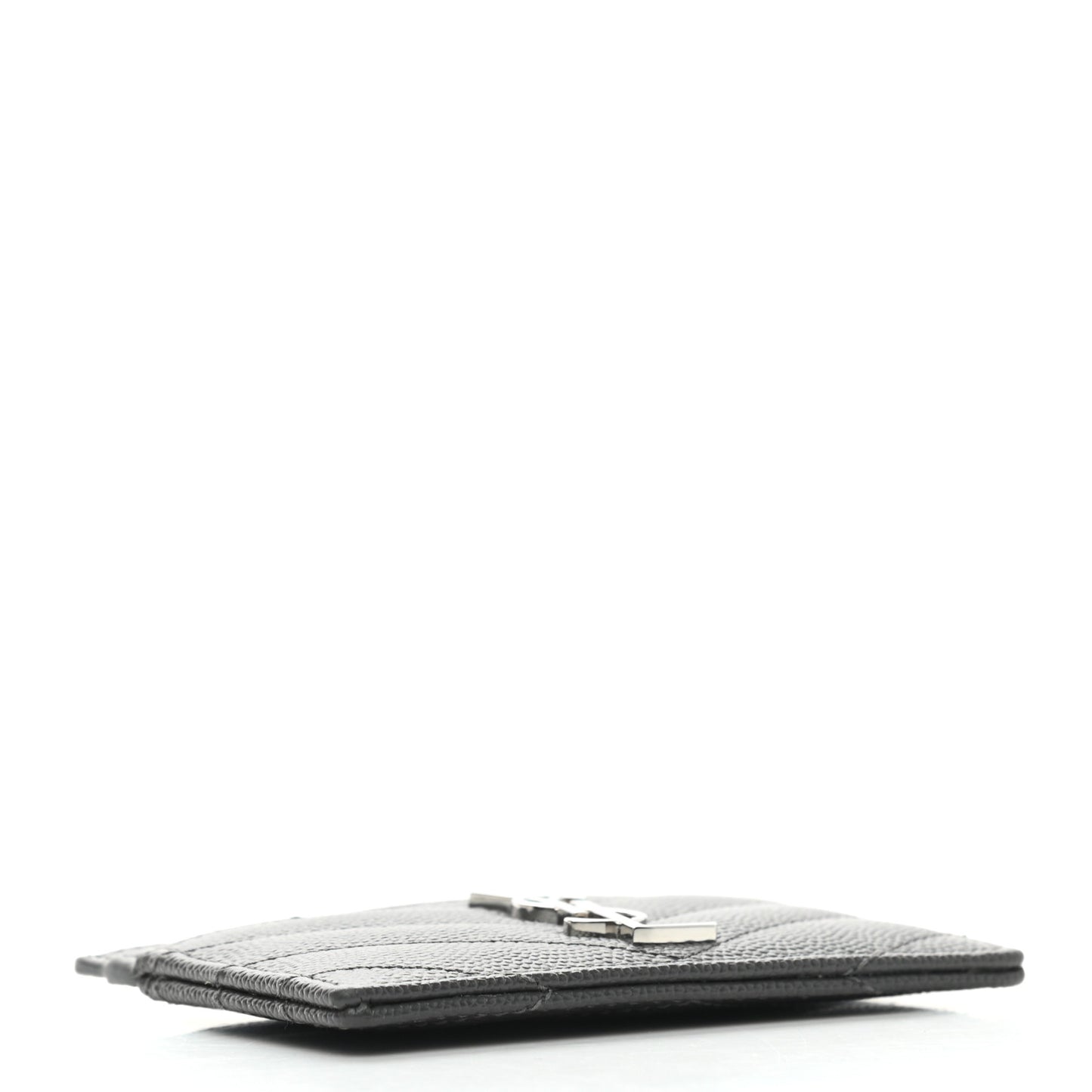 Grain De Poudre Matelasse Chevron Monogram Credit Card Case Earth