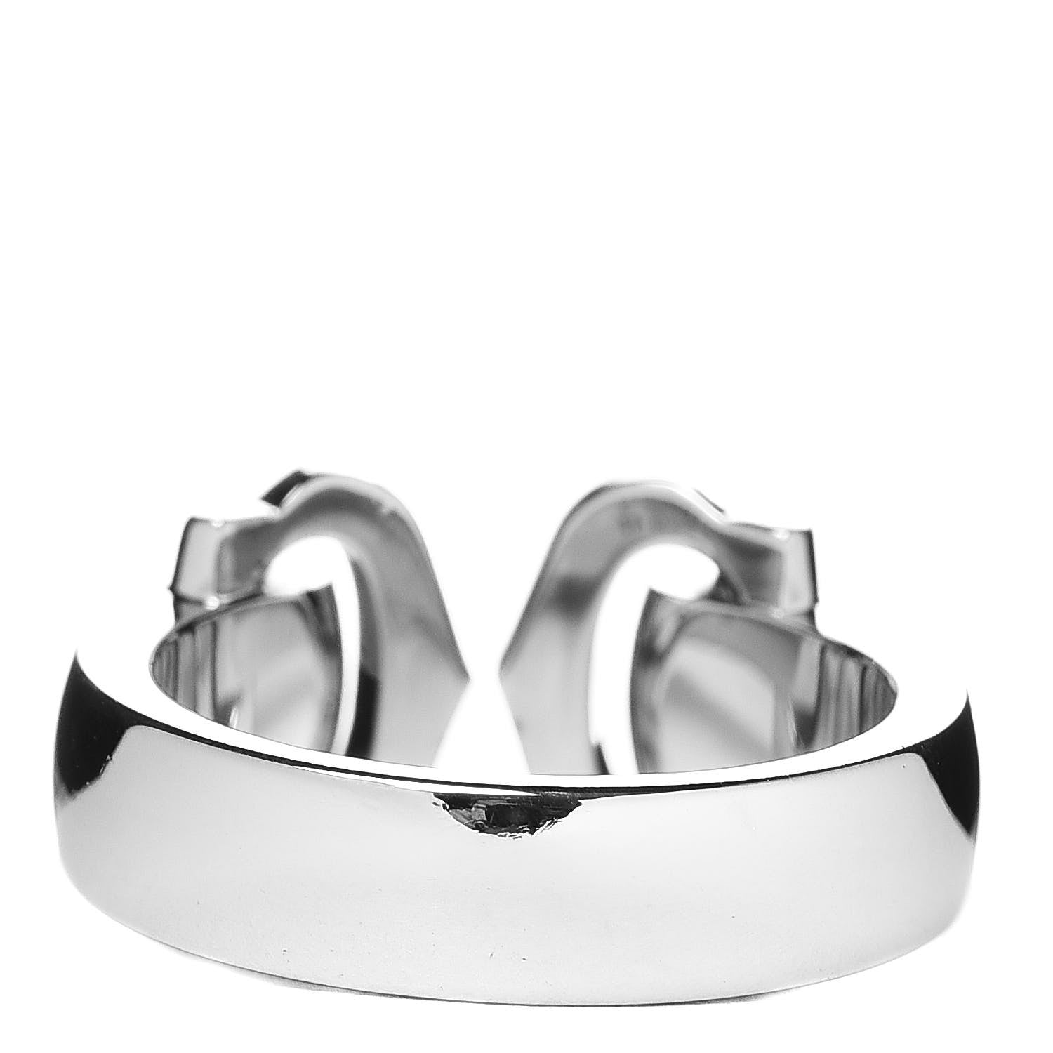Cartier 18K White Gold Diamond C De Ring 51 5.75 3 of 6