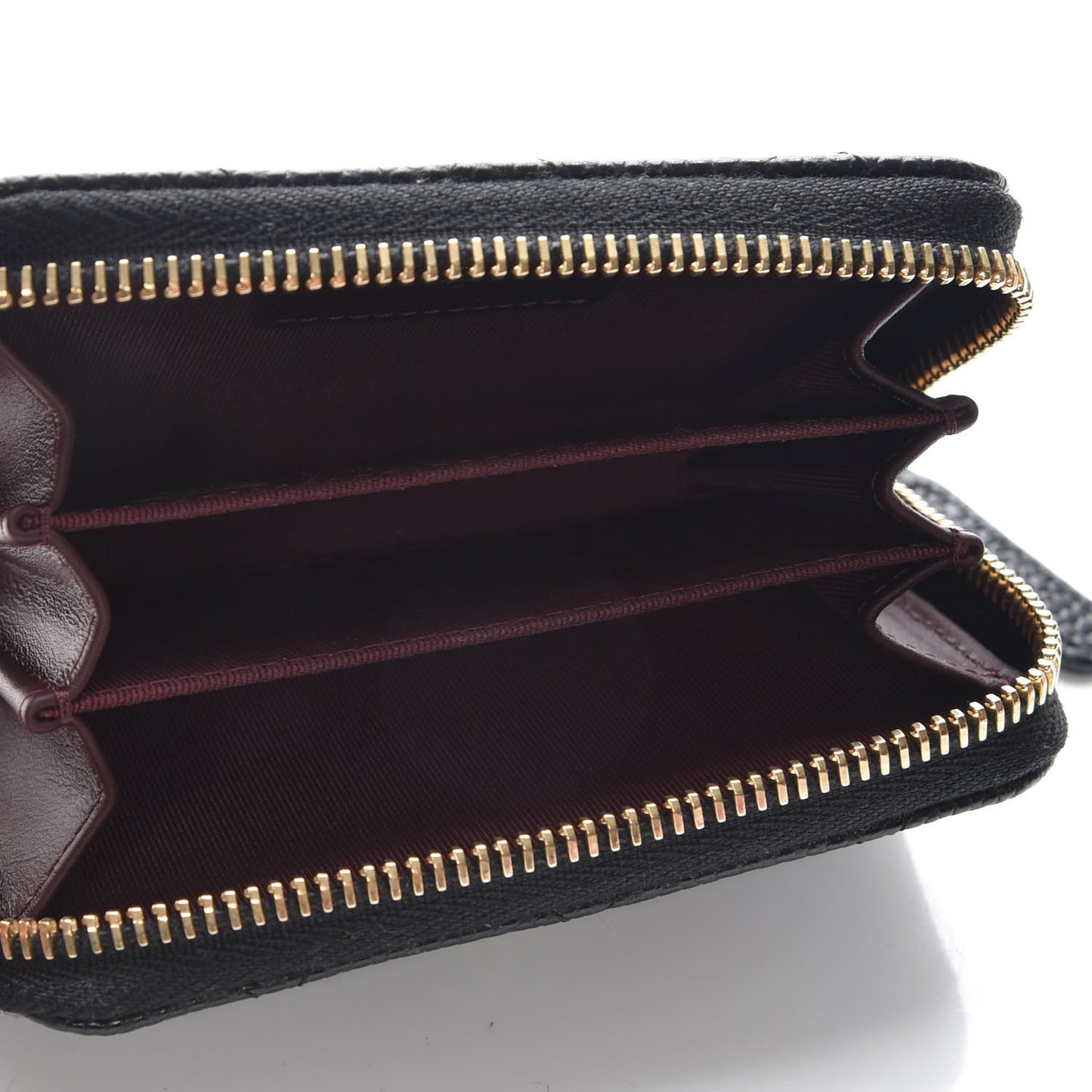 Caviar Quilted Zip Coin Purse Black