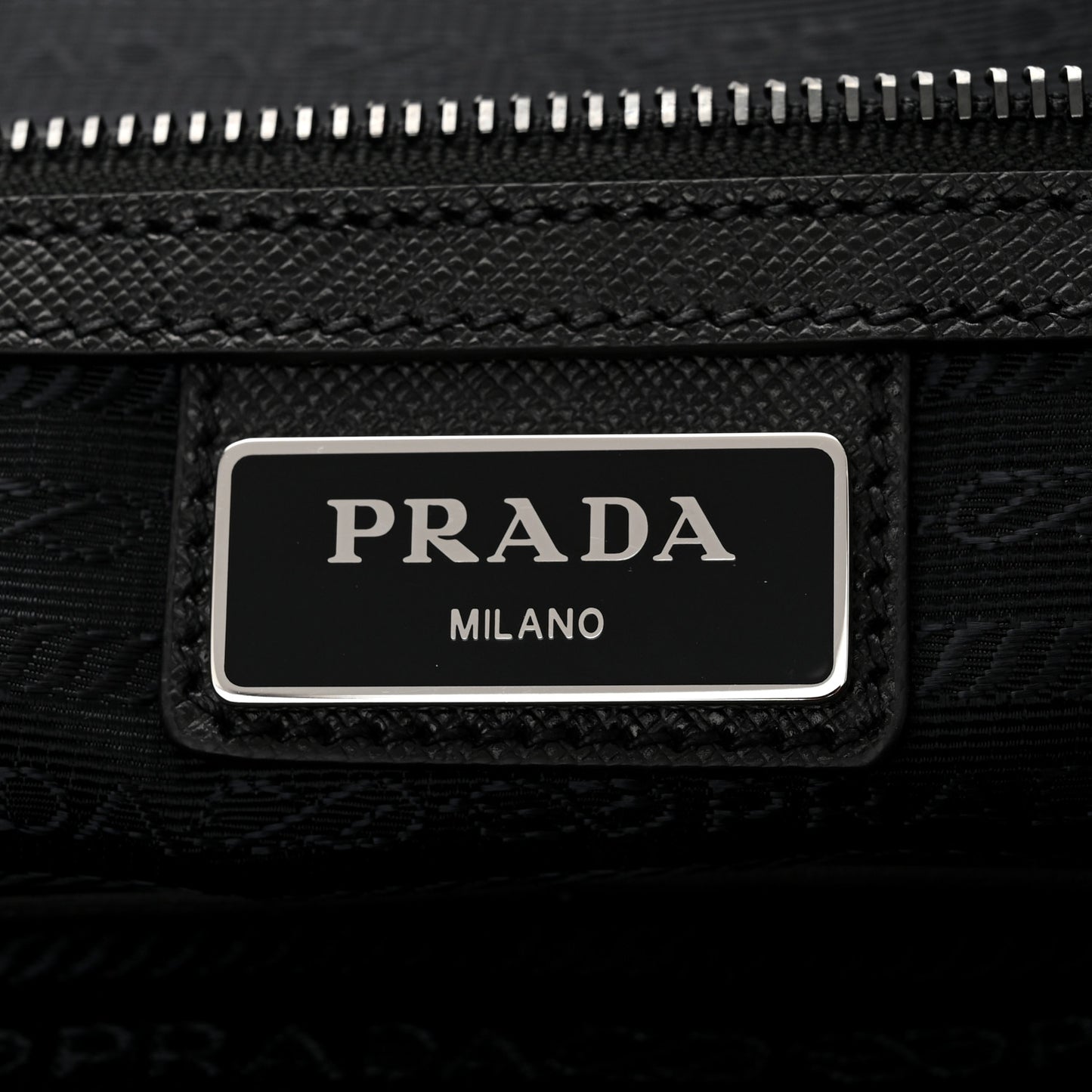 Tessuto Nylon Saffiano Shopping Tote Black
