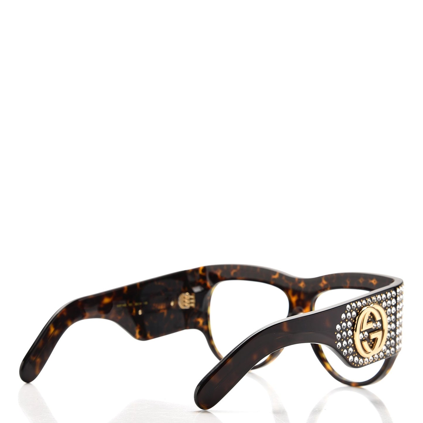 Acetate Crystal Oversize Hollywood Forever Sunglasses GG0144S Tortoiseshell