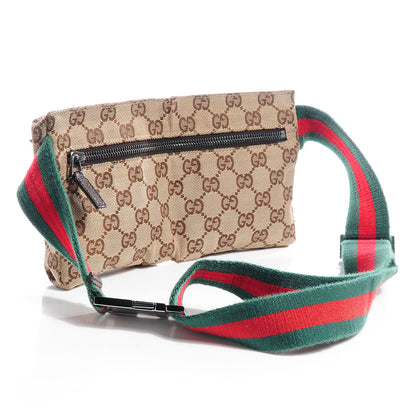 Gucci GG Monogram Web Double Pocket Belt Bag Dark Brown 3 of 9