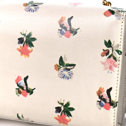 Saint Laurent Calfskin Prairie Flower Printed Small Classic Monogram Kate Satchel White 14 of 15