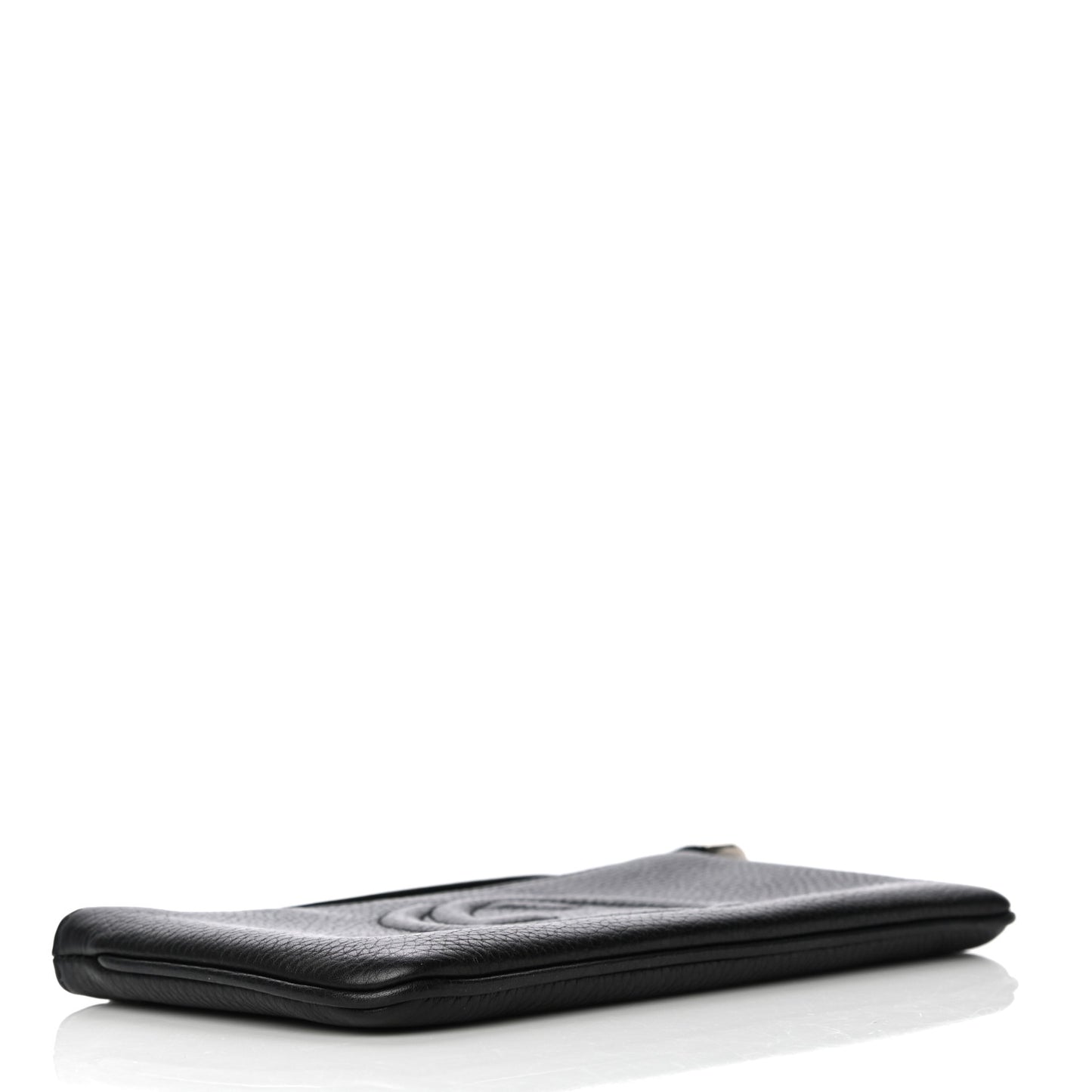 Pebbled Calfskin Soho Wristlet Black
