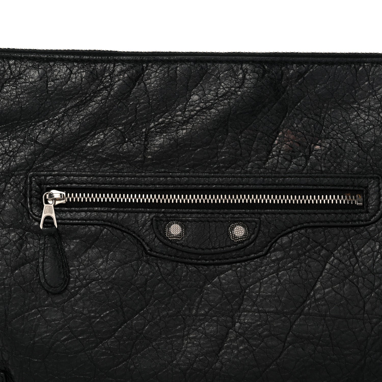 Balenciaga Agneau Giant 12 Silver Hardware Pouch Clutch Black 10 of 10